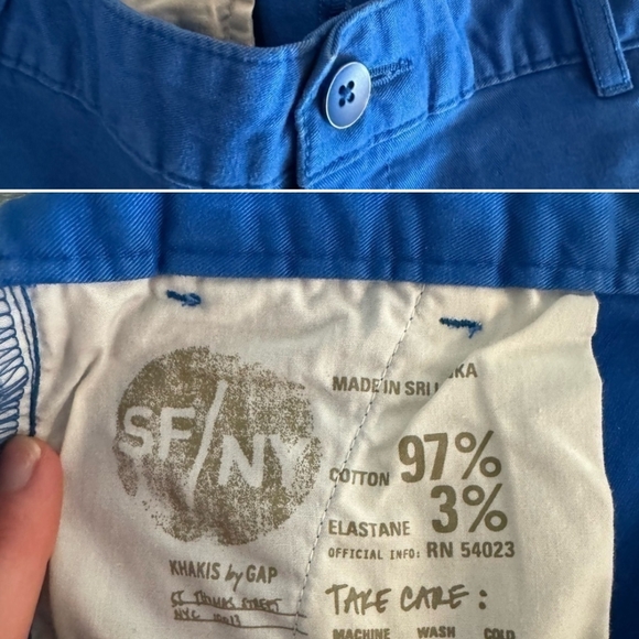 GAP Vivid Blue Cotton Khakis - Picture 5 of 6